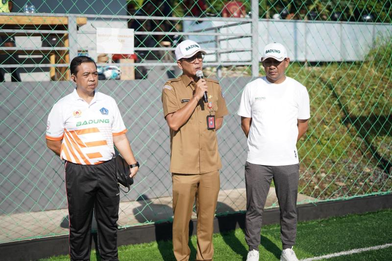 Meriahkan HUT Ke-16 Mangupura, Pemkab Badung Gelar Turnamen Mini Soccer Antar OPD
