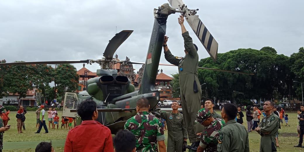 Terlilit Tali Layangan, Heli TNI Mendarat di Lapangan Astina