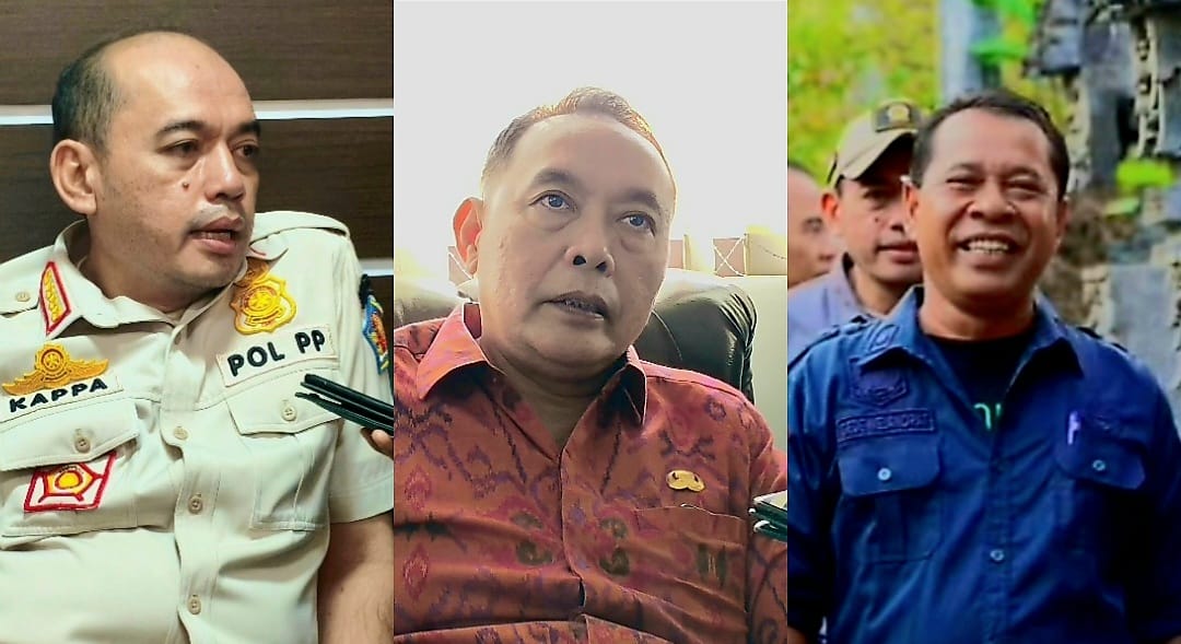 Kasat Pol PP Komang Kappa Tri Aryandono, Kepala DPMPTSP Buleleng, Gede Ngurah Dharma Seputra dan Kepala Distankan Buleleng, Gede Melandrat. 