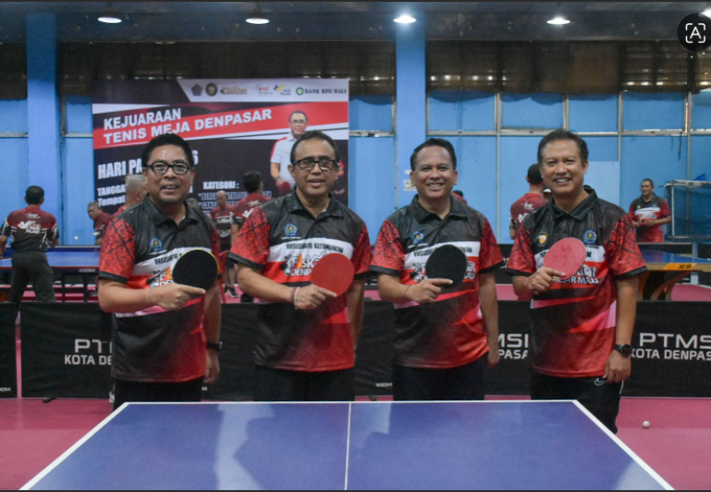 Semarak Peringatan Hari Pajak, Pemkot Denpasar Gelar Turnamen Tenis Meja